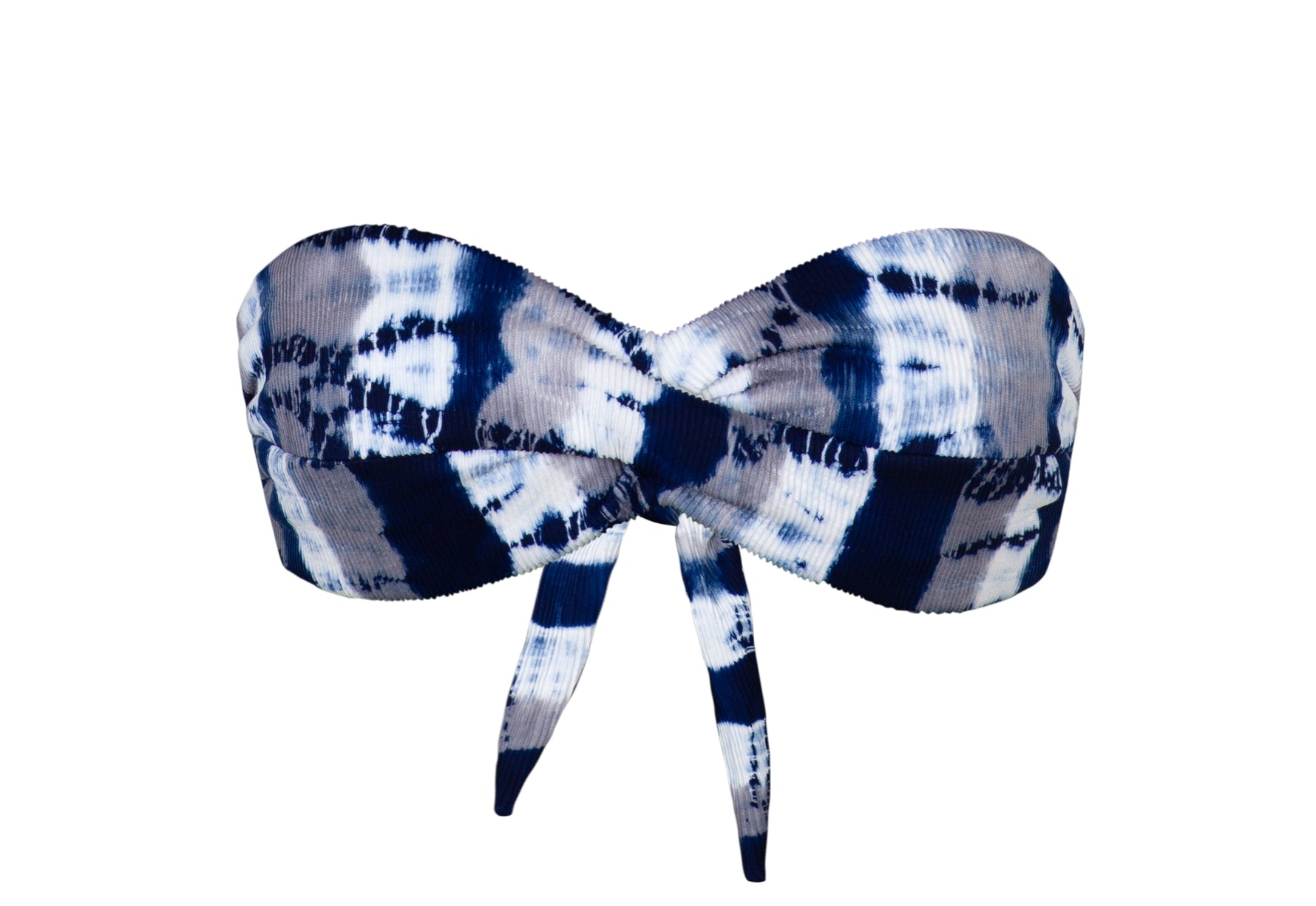 Blue Bikini Tie Dye Bandeau Top | PQ Swim image 3