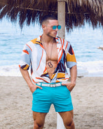 Tight Short Swim Trunks | 2eros Luxury mens swimwear usa S60 Bondi Series 3 Shorts tight short swim trunks 2 eros Swimwear expensive sexy eco friendly blue S