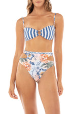 Reversible High Waist Bikini Bottoms | Agua Bendita hot bikinis vancouver online  buy top rated swimsuits high end luxury vacation swimwear online fast shipping canada usa sophisticated bikinis website fashion influencer stylish celebrity bougie instagram buy carieli kai reversible high waist bikini bottoms best multicolor floral print bathing suit agua bendita boutique swimwear M