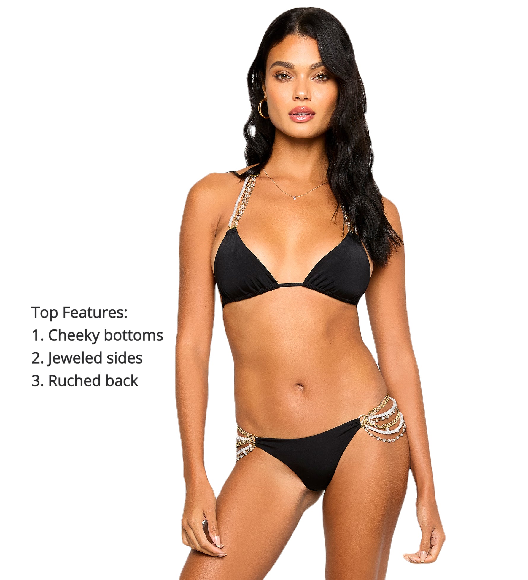 black pearl embellished bikini beach bunny swimwear pq swim luxury high end designer bikini jeweled swimwear sexy glamorous crystal beaded bikini skimpy coverage cheeky bottoms sun vixen swimwear canada usa upscale fashion resort wear tulum cabo miami vacation pool party bikini celebrity style luxe black bikini rhinestone sparkle elegant rich girl beach outfit
