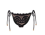 midnight lace tie full bottoms tie side bikini bottoms PQ Swim glamorous good quality high end high quality hottest luxury black lace bikinis