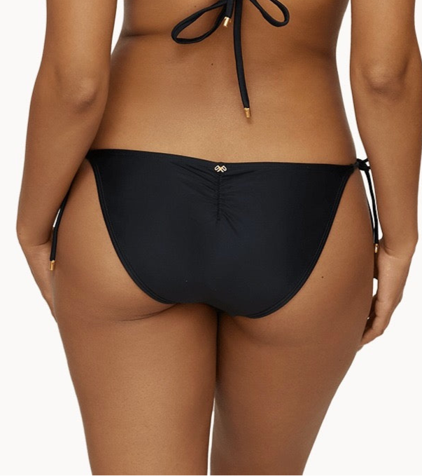 shop online midnight lace tie full bottoms tie side bikini bottoms PQ Swim smart and sexy sophisticated stylish sustainable tiktok unique full coverage bikini bottoms
