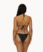 buy midnight lace tie teeny bottoms Cheeky Black Bikini Bottoms PQ Swim exquisite fancy fashion fashionable flattering glamorous bikinis Black Triangle Bikini Set midnight tri top