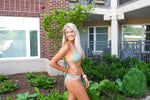 PQ Swim mint green bikini top isla sage macrame minimalist unique  luxury triangle bikini women's designer swimwear sale usa