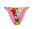 oasis reversible knot bikini bottoms flower print pq swim tropical bikini bottoms high cut full coverage flattering fit knot top flower bikini top reversible floral bikini luxury designer swimwear miami beach key west bahamas