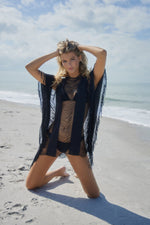 PQ Swim monique black fringe cover up exquisite fancy fashion fashionable flattering glamorous good quality high end quality swimwear