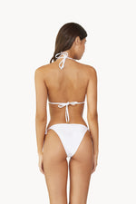 buy online White Tie Side Bikini Bottoms PQ Swim waterlily tie teeny fancy sexy white swimsuits L boutique website usa canada shop online Frilly White Bikini waterlily lace ruffle flounce fancy bridal bikini designer luxury vacation swimwear