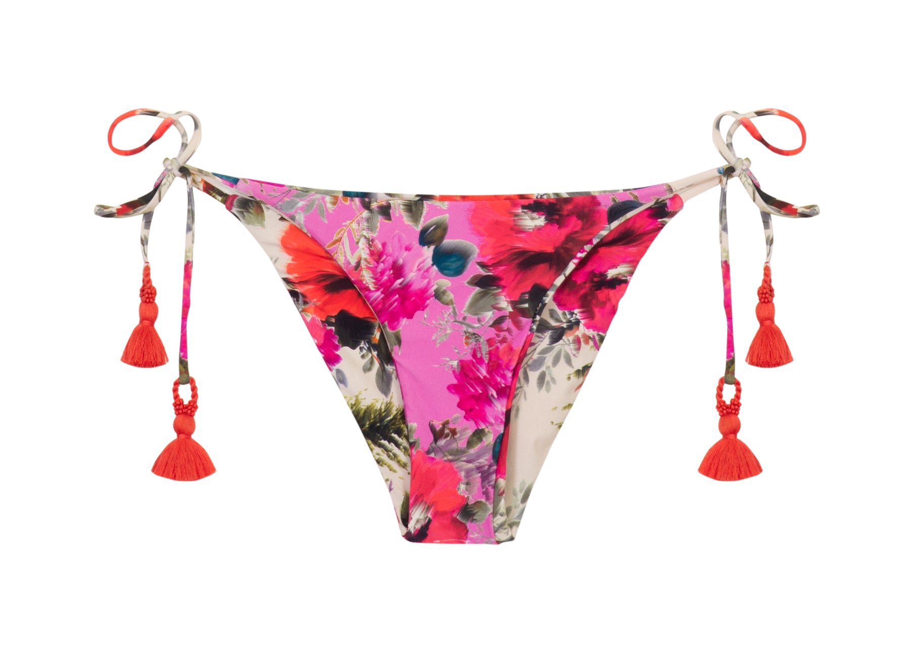 pq swim desert rose reversible floral bikini top triangle tie side teeny bikini bottoms cheeky sexy swimsuit unique reversible design luxury designer swimwear glamorous beachwear vacation bikini canada usa ibiza tulum miami