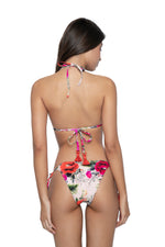 pq swim desert rose reversible triangle bikini top floral print tie side teeny bottoms cheeky bikini sexy unique swimsuit reversible two way bikini glamorous designer swimwear luxury beachwear canada usa miami tulum ibiza