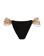 black jeweled bikini pearl embellished beach bunny swimwear pq swim luxury high end designer swimwear sexy glamorous crystal detail bikini skimpy cheeky bottoms sun vixen swimwear canada usa upscale resort wear ibiza tulum miami vacation pool party bikini celebrity style luxe black bikini rhinestone sparkle elegant rich girl beach look