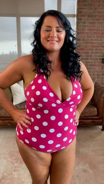 Polka Dot Swimsuit | Sea Level Australia Red and white One Piece high end cute dotted print tummy control slim look one piece womens swimwear shaping pretty best sale designer halter neck one piece luxury good swimsuit mom vacation high end luxury fashionable slimming print hides belly good cleavage swimsuit quality clearance Canada USA website highly rated buy online hawaii vacation swimwear getaway beach resort wear smart and sexy fancy buy quality cheap online canada usa cleavage padded full bottoms