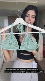 sage isla mint green bikini top PQ Swim macrame best quality classy sexy luxury flattering designer swimsuit sale usa shop
