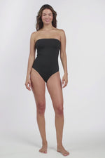 Tummy Control Strapless Swimsuit Sustainable Sea Level Australia high leg Bandeau best quality sexy black One piece Swimsuit Eco essentials glamorous removable straps high end good quality sophisticated classy slimming full coverage bottoms flattens belly pooch good mom swimsuits expensive compression high leg celebrity stylish buy online great fitting canada usa nashville texas montreal best bathing suit for sagging bust supportive side boning anti slip silicone strip las vegas good reviews ladies beach 