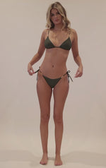 discover online Army Green Bikini Top Banyan Detail triangle bikini top pq swim sexiest designer best quality ribbed swimwear sale Army Green Bikini Bottoms low rise Banyan Detail Tie teeny sexy classy luxury bikini designer bikinis