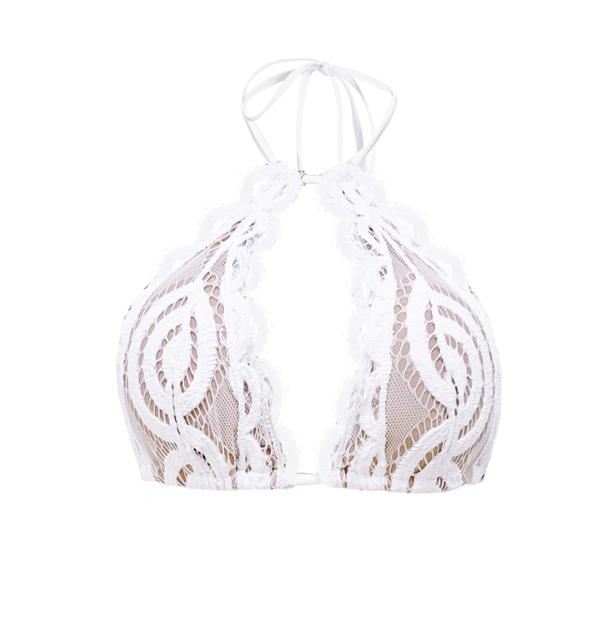 waterlily Lace Keyhole Halter bikini top scalloped pq swim sexy bikini best quality luxe swimsuits quality luxury swimwear