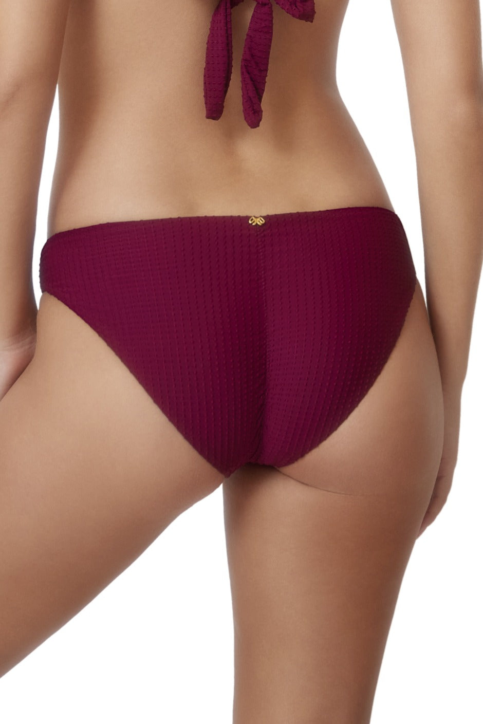 pq swim burgundy bathing suit low rise best quality Sangria Basic Ruched Full bikini bottoms classy luxury bikini designer bathing suits