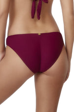 pq swim burgundy bathing suit low rise best quality Sangria Basic Ruched Full bikini bottoms classy luxury bikini designer bathing suits