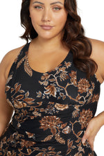 A glamorous size 14 woman from Toronto wearing Underwire Tummy Control Tankini Top Chantique Raphael E/F Artesands on beach vacation to palm beach. She bought her glamorous slimming tankini from sun vixen swimwear boutique website. Its a no.1 womens swimwear retail store for travel enthusiasts and fashionistas who like good quality swimwear, supportive swimsuits, tummy control bikinis, best swimsuits for apple shape. Women from Santa Ana, Quebec City, Washington frequently shop here for luxury swimsuits 