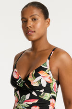Tummy Control underwire tankini set Sea Level Australia best quality tankinis online shop high end tankinis sexy attractive single ladies vacation hawaiian print best quality tankinis online shop high end tankinis mid rise bottoms sundown dd cup e cup tank swim shirt best quality tankinis online shop high end swim tops mid rise bottoms high leg belly flattening sophisticated luxury designer made pretty good cleavage hides belly pooch tropical print long torso supportive best large bust ruching bold print