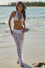 PQ SWIM waterlily HALTER WHITE lace BIKINI TOP designer bikinis revealing bikinis luxury swimwear swimsuits for small bust bikini top