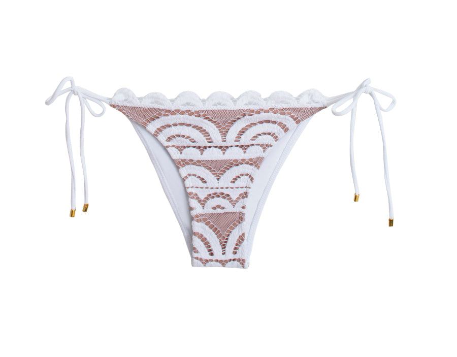 shop online white scalloped lace bikini bottoms pq swim cheeky white bikini bottoms lace pq swim sail teeny white lace tie side bikini bottoms premium beachwear
